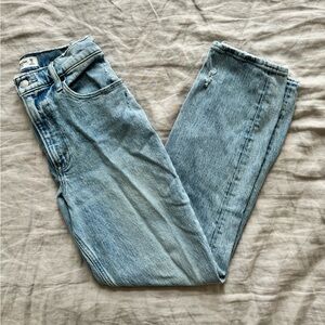 Abercrombie The 90s Straight Curve Love Ultra High Rise Jean Light Blue